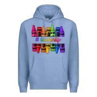 Colony Blue teacher life crayons Premium Hoodie - texasbilliewilder