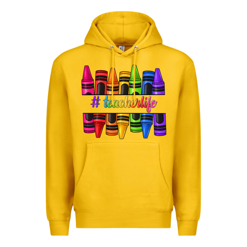 Teacher Life Crayons Premium Hoodie by texasbilliewilder | Teevron