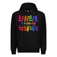 Black teacher life crayons Premium Hoodie - texasbilliewilder