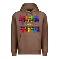 Chestnut teacher life crayons Premium Hoodie - texasbilliewilder
