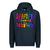 Navy teacher life crayons Premium Hoodie - texasbilliewilder