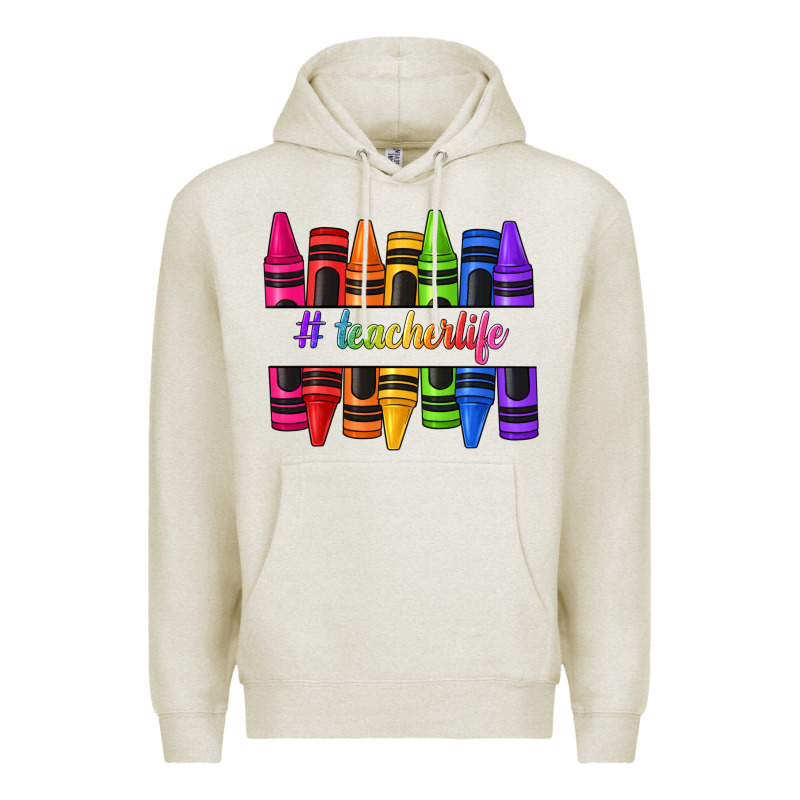 Teacher Life Crayons Premium Hoodie by texasbilliewilder | Teevron