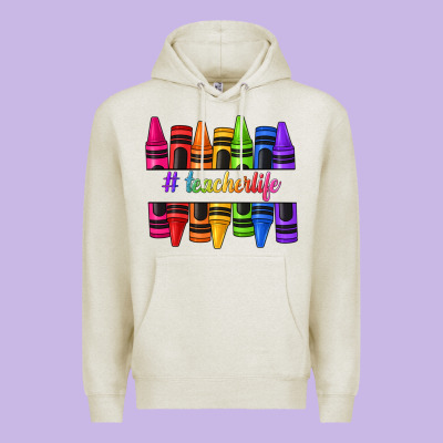 Teacher Life Crayons Premium Hoodie Designed By Texasbilliewilder