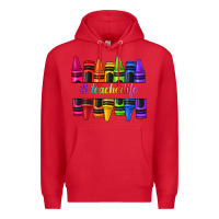 Red teacher life crayons Premium Hoodie - texasbilliewilder