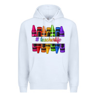 White teacher life crayons Premium Hoodie - texasbilliewilder