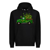 Black st patricks truck shamrock horseshoe gold Premium Hoodie - RanaPortraitStore
