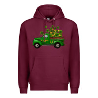Burgundy st patricks truck shamrock horseshoe gold Premium Hoodie - RanaPortraitStore