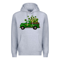 Heather Grey st patricks truck shamrock horseshoe gold Premium Hoodie - RanaPortraitStore
