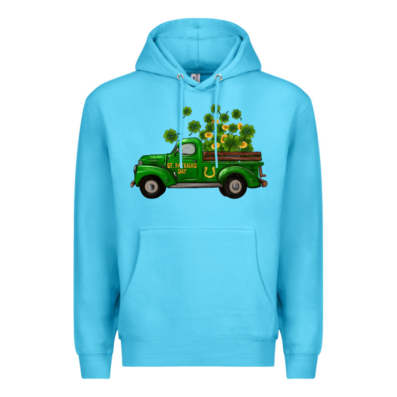 St Patricks Truck Shamrock Horseshoe Gold Premium Hoodie by RanaPortraitStore | Teevron