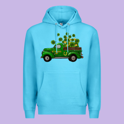 St Patricks Truck Shamrock Horseshoe Gold Premium Hoodie Designed By Ranaportraitstore