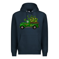 Navy st patricks truck shamrock horseshoe gold Premium Hoodie - RanaPortraitStore