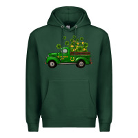 Sports Green st patricks truck shamrock horseshoe gold Premium Hoodie - RanaPortraitStore