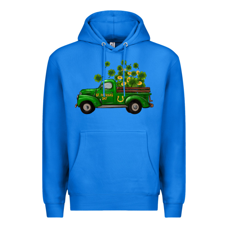 St Patricks Truck Shamrock Horseshoe Gold Premium Hoodie by RanaPortraitStore | Teevron
