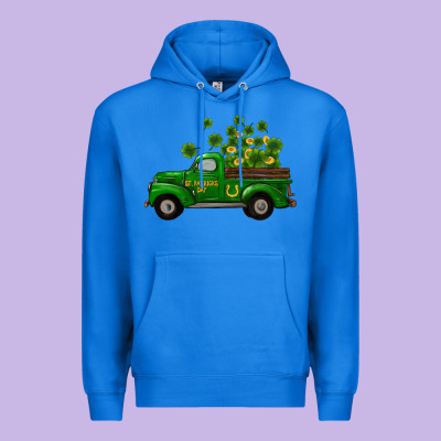 St Patricks Truck Shamrock Horseshoe Gold Premium Hoodie Designed By Ranaportraitstore