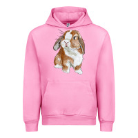 Fuchsia Pink Cute Bunny Urban Hoodie - RanaPortraitStore