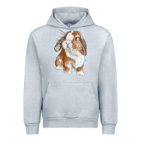 Heather Grey Cute Bunny Urban Hoodie - RanaPortraitStore
