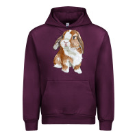 Mauve Wine Cute Bunny Urban Hoodie - RanaPortraitStore