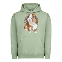 Pigment Oil Green Cute Bunny Urban Hoodie - RanaPortraitStore