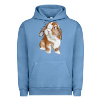 Pigment Pebble Blue Cute Bunny Urban Hoodie - RanaPortraitStore