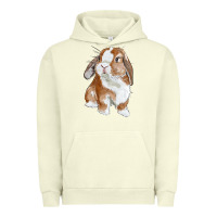 Pigment Pistachio Cute Bunny Urban Hoodie - RanaPortraitStore