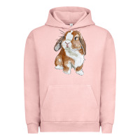 Pigment Salmon Cute Bunny Urban Hoodie - RanaPortraitStore