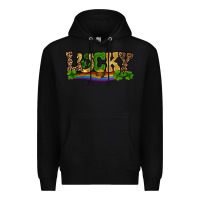 Black st patricks shamrock gold with rainbow Premium Hoodie - RanaPortraitStore