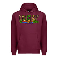 Burgundy st patricks shamrock gold with rainbow Premium Hoodie - RanaPortraitStore