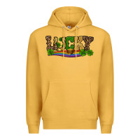 Mustard st patricks shamrock gold with rainbow Premium Hoodie - RanaPortraitStore