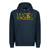 Navy st patricks shamrock gold with rainbow Premium Hoodie - RanaPortraitStore
