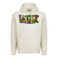Oatmeal Heather st patricks shamrock gold with rainbow Premium Hoodie - RanaPortraitStore