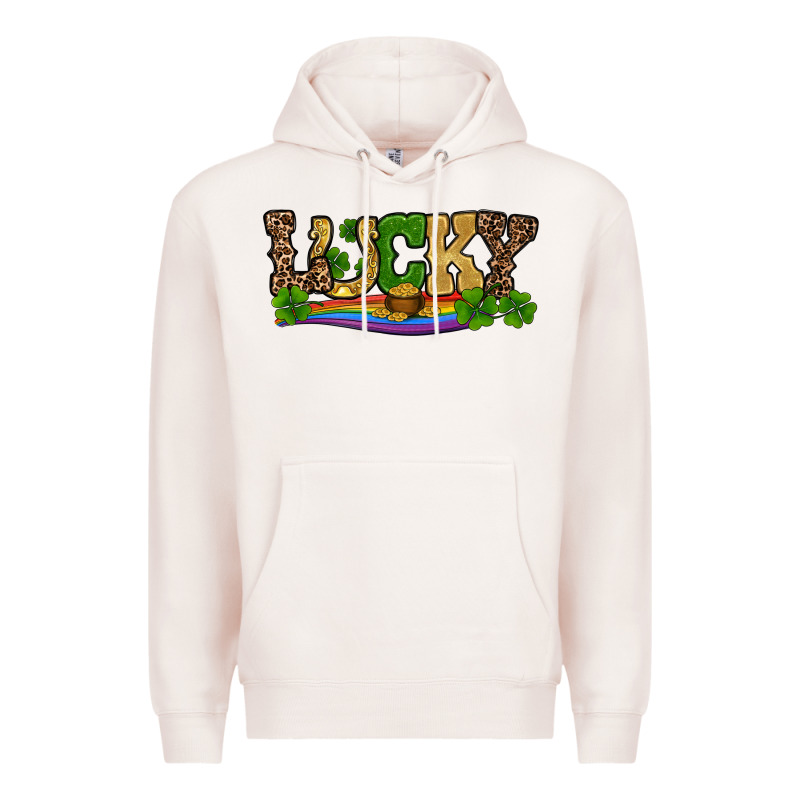St Patricks Shamrock Gold With Rainbow Premium Hoodie by RanaPortraitStore | Teevron