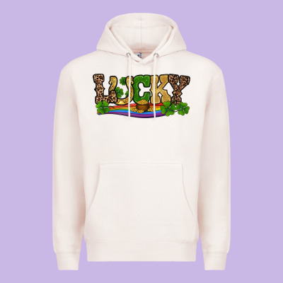 St Patricks Shamrock Gold With Rainbow Premium Hoodie Designed By Ranaportraitstore
