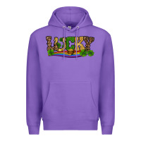 Purple st patricks shamrock gold with rainbow Premium Hoodie - RanaPortraitStore