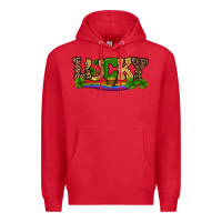 Red st patricks shamrock gold with rainbow Premium Hoodie - RanaPortraitStore