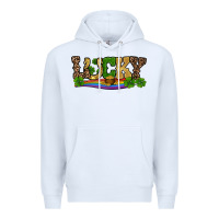 White st patricks shamrock gold with rainbow Premium Hoodie - RanaPortraitStore