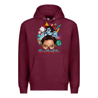 Burgundy teacher life messy bun Premium Hoodie - texasbilliewilder