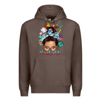 Coffee teacher life messy bun Premium Hoodie - texasbilliewilder