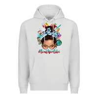 Dove Grey teacher life messy bun Premium Hoodie - texasbilliewilder