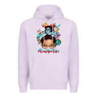 Lilac teacher life messy bun Premium Hoodie - texasbilliewilder