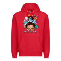 Red teacher life messy bun Premium Hoodie - texasbilliewilder
