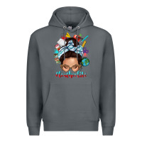 Rock teacher life messy bun Premium Hoodie - texasbilliewilder