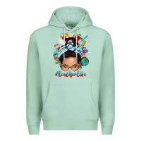 Seafoam teacher life messy bun Premium Hoodie - texasbilliewilder