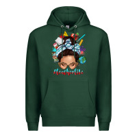 Sports Green teacher life messy bun Premium Hoodie - texasbilliewilder