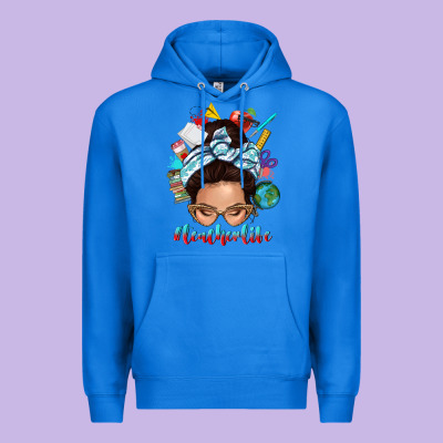 Teacher Life Messy Bun Premium Hoodie Designed By Texasbilliewilder