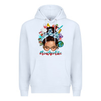 White teacher life messy bun Premium Hoodie - texasbilliewilder