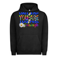Pigment Black you are enough with daisies Urban Hoodie - texasbilliewilder