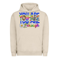 Pigment French Oak you are enough with daisies Urban Hoodie - texasbilliewilder