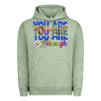 Pigment Oil Green you are enough with daisies Urban Hoodie - texasbilliewilder