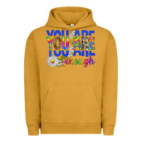 Pigment Peanut Butter you are enough with daisies Urban Hoodie - texasbilliewilder