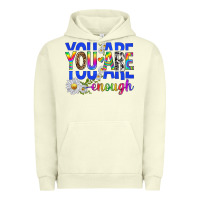 Pigment Pistachio you are enough with daisies Urban Hoodie - texasbilliewilder